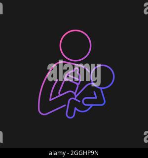 Bottle feeding gradient vector icon for dark theme Stock Vector