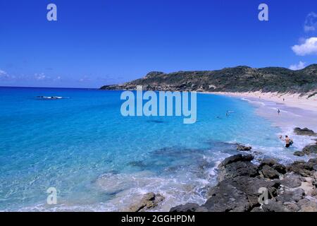 FRENCH WEST INDIES, SAINT BARTHELEMY ISLAND, GRANDE SALINE BEACH Stock Photo