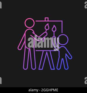 Painting with parent gradient vector icon for dark theme Stock Vector