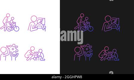 Good parenting gradient icons set for dark and light mode Stock Vector
