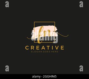 FN Feminine logo beauty monogram and elegant logo design, handwriting logo of initial signature, wedding, fashion, floral and botanical with creative Stock Vector
