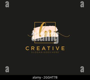 LN Feminine logo beauty monogram and elegant logo design, handwriting logo of initial signature, wedding, fashion, floral and botanical with creative Stock Vector