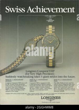 Paper ad advert of Longines watch Swiss made r day date gmt master