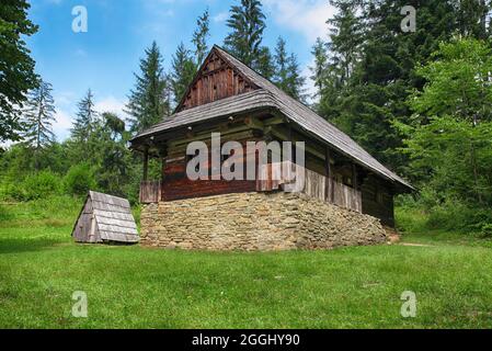 Historical wooden old house from 19th century Stock Photo