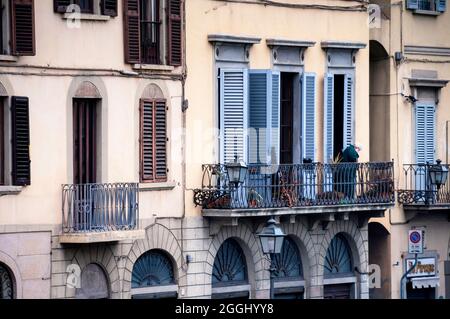 Balcony in Florence, Italy. Stock Photo