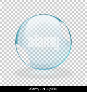 Blue translucent light sphere with glares and transparency Stock Vector