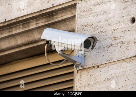 cameras for video surveillance of activities placed outside buildings Stock Photo