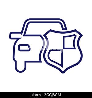 Car or Auto Insurance Outline Icon Stock Vector