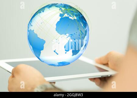 Digital earth connection concept 3d Stock Photo