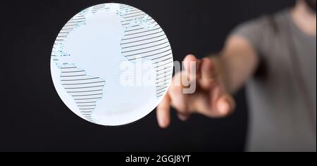 Internet net and data digital concept Stock Photo