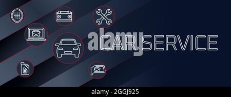 Car Service Banner Background Design Stock Vector