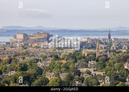 Edinburgh city - Edinburgh skyline seen from Blackford Hill; Edinburgh Scotland UK Stock Photo