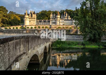 Das Schloss Ussé im Loiretal, Rigny-Ussé, Frankreich  |Château d'Ussé, Rigny-Ussé, Loire Valley, France Stock Photo