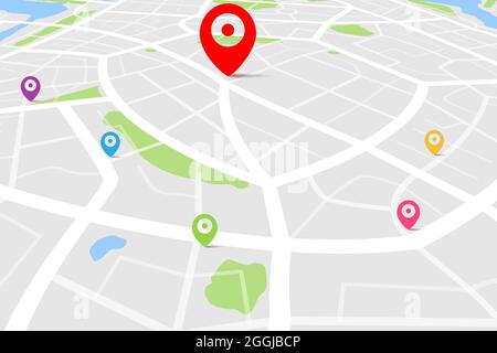 Clean top view of the day time city map with street and river, Blank urban  imagination map, vector illustration Stock Photo - Alamy