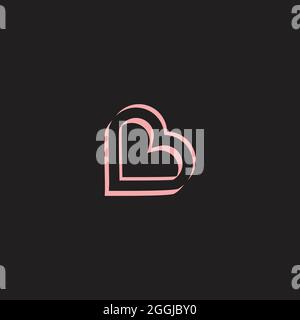 LB initial Love Pink logo exclusive design inspiration Stock Vector