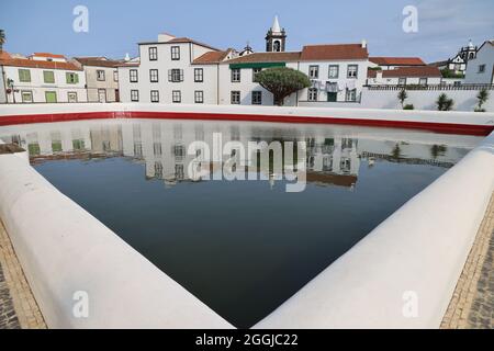 The center of Santa Cruz da Graciosa, island of Graciosa, Azores Stock Photo