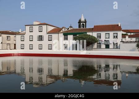 The center of Santa Cruz da Graciosa, island of Graciosa, Azores Stock Photo