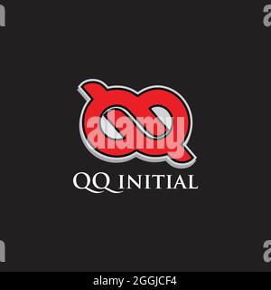 QQ initial infinity logo exclusive design inspiration Stock Vector
