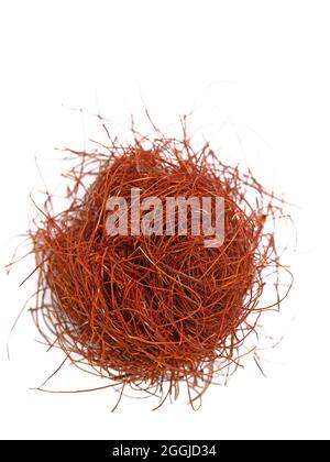 Chilli threads against white background Stock Photo