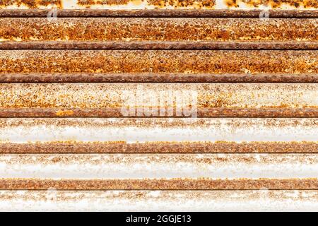 metal background with weathered metal rolling shutter Stock Photo