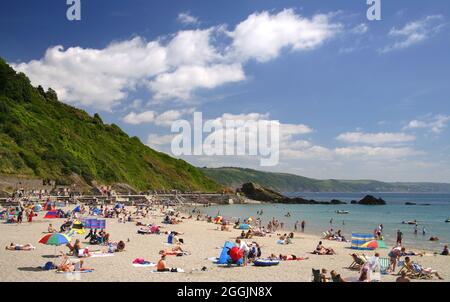 the fine sandy beach in looe on the south cornwall coast Stock Photo