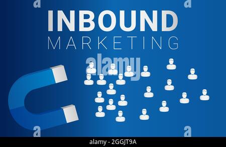 Corporate Inbound Marketing Magnet Customers Design Stock Vector