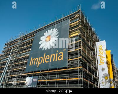 ALTSTETTEN-ZH, SWITZERLAND - FEBRUARY 20, 2020: Implenia is the largest construction company in Switzerland. On the photo construction site in Altstet Stock Photo