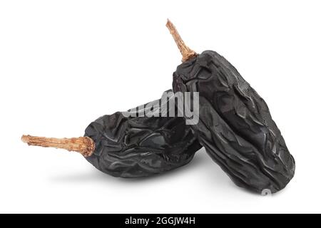 Yellow raisins isolated on white background with clipping path and full depth of field Stock Photo
