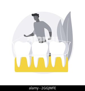 Dental tooth plate abstract concept vector illustration. Stock Vector