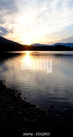 Lake Hill, NY. Cooper Lake, drinking water reservoir for the City of Kingston is the largest natural lake in the Catskill Mountains Stock Photo