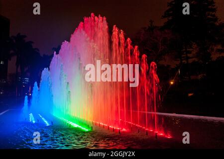 El Circuito Magico del Agua - park with a series of different fountains in Lima, Peru. Stock Photo