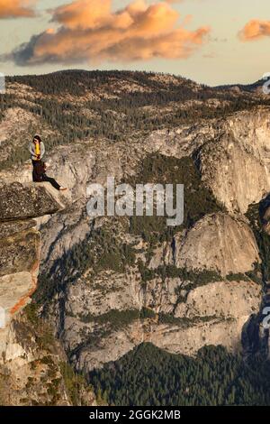 Overhanging Rock at Glacier Point, Yosemite National Park, California, United States, USA, Stock Photo