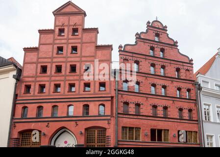Germany, Mecklenburg-Western Pomerania, Stralsund, historic gabled houses, old town, Hanseatic city of Stralsund Stock Photo