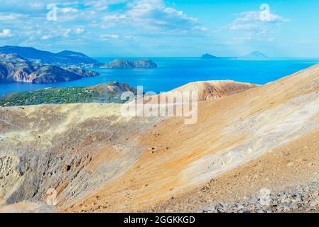 Gran Cratere view, Vulcano Island; Aeolian Islands; Sicily; Italy Stock Photo