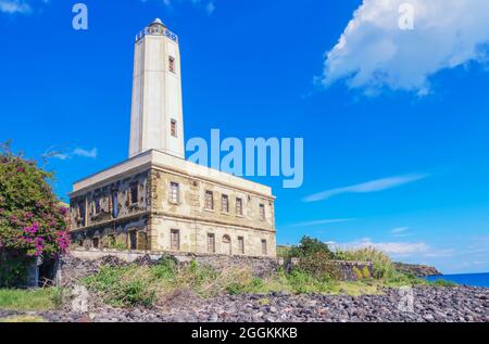 Lighthouse, Vulcano Island, Aeolian Islands, Sicily, Italy Stock Photo