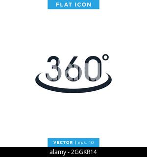 360 Degrees View Icon Vector Design Template. Stock Vector