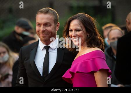 London, UK. 1 September 2021. Sarra Kemp and Chris Hoy arriving at the GQ Men Of The Year Awards 2021, the Tate Modern, London. Picture date: Wednesday September 1, 2021. Photo credit should read: Matt Crossick/Alamy Live News Stock Photo