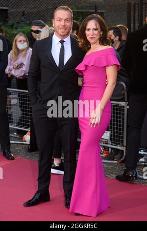 London, UK. 1 September 2021. Sarra Kemp and Chris Hoy arriving at the GQ Men Of The Year Awards 2021, the Tate Modern, London. Picture date: Wednesday September 1, 2021. Photo credit should read: Matt Crossick/Alamy Live News Stock Photo