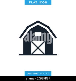 Barn icon vector stock illustration design template. Editable vector EPS 10. Stock Vector