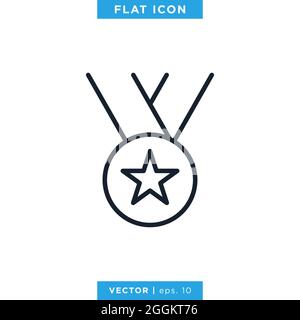 Award Medal Icon Vector Stock Illustration Design Template. Vector eps 10. Stock Vector