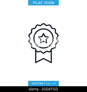 Award Medal Icon Vector Stock Illustration Design Template. Vector eps 10. Stock Vector