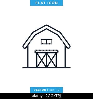 Barn icon vector stock illustration design template. Editable vector EPS 10. Stock Vector