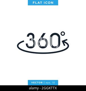 360 Degrees View Icon Vector Design Template. Stock Vector