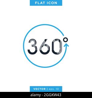 360 Degrees View Icon Vector Design Template. Stock Vector