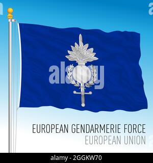 Eurogendfor flag, European Gendarmerie Force, European Union, vector illustration Stock Vector