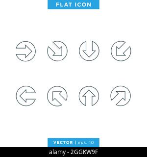Set of arrow icon vector stock illustration design template. Editable vector EPS 10. Stock Vector