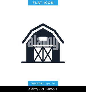 Barn Icon Vector Stock Illustration Design Template. Stock Vector