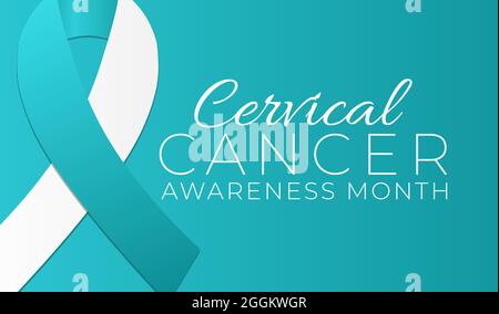 Teal Cervical Cancer Awareness Month Background Illustration Stock Vector