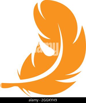Feather icon logo flat design template vector Stock Vector