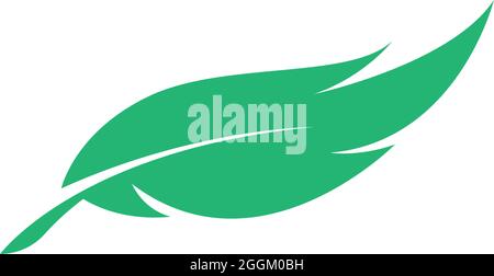 Feather icon logo flat design template vector Stock Vector